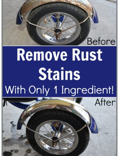 Great DIY Cleaning Tutorial on Removing rust from a boy's tricycle with vinegar!